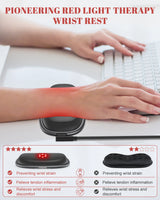 Red Light Therapy Wrist Rest for Mouse & Keyboard, 660nm 850nm Infrared Ergonomic Silicone Pad for Tenosynovitis Relief