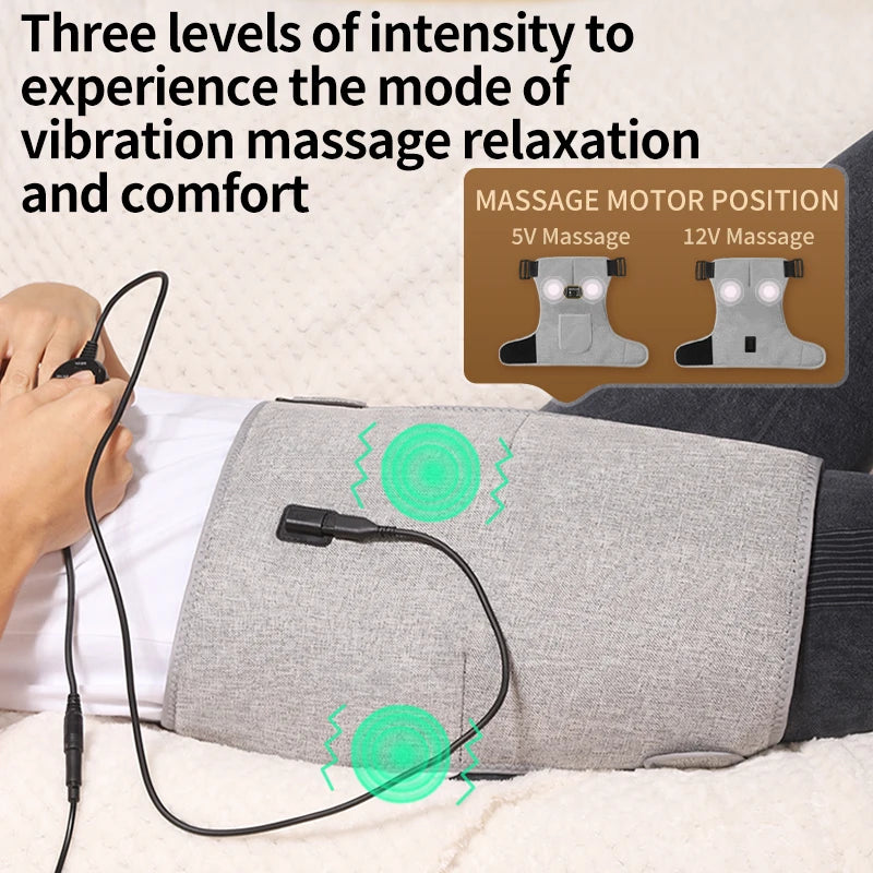 Red Light Therapy Heating Hip Pad, Vibration Massage Wrap for Sciatica Relief, Groin & Thigh Pain Recovery (45-65°C)