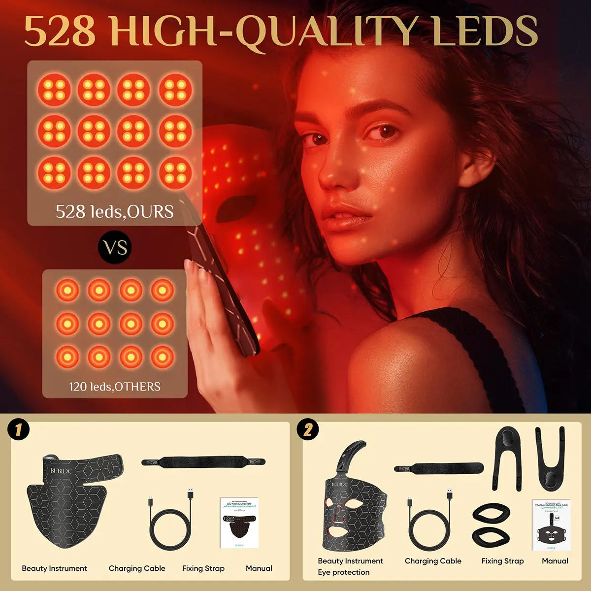 Portable Red & Near Infrared LED Silicone Face Mask - Anti-Aging, Skin Repair & Brightening for Home Use