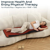 PEMF Infrared Therapy Mat 66x148cm | Amethyst Jade Tourmaline | Far Infrared Heating | 6 PEMF Coils | Negative Ion Heating Pad