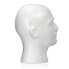 Male Foam Manikin Head Stand for Wig, Hat, Glasses Display Holder Model