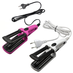 200V Professional 3 Barrel Curling Iron - Wavy Hair Styling Curler for Salon Use