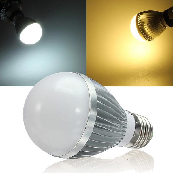 Dimmable 5W LED Globe Light Bulbs, Warm White/White, AC 220V
