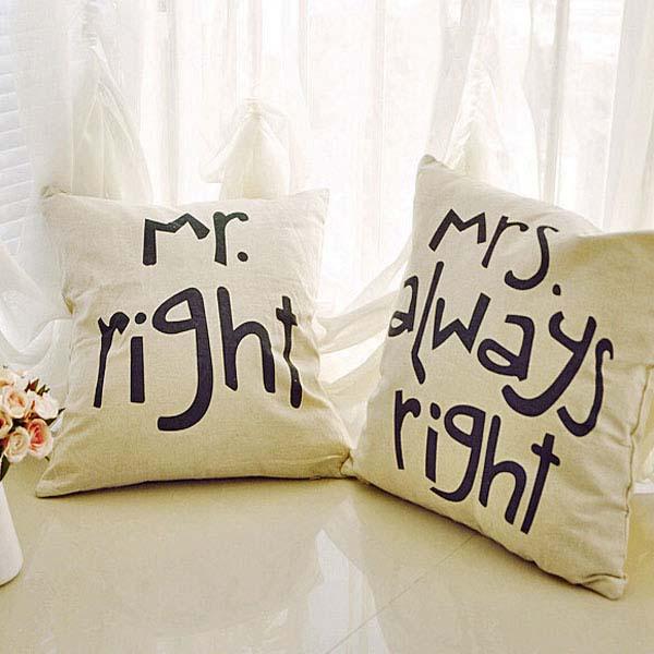 Creative Signature Cotton Linen Pillow Cover for Bed, Sofa, or Car