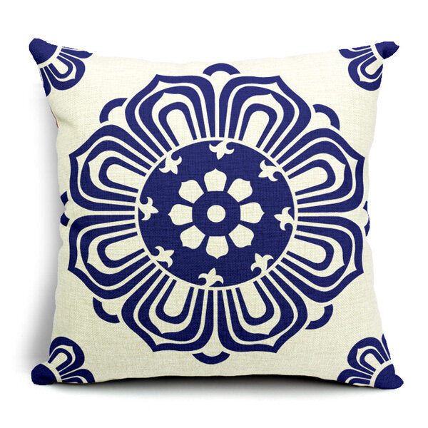 Blue and White Porcelain Pillowcase - Elegant Pillow Case Design
