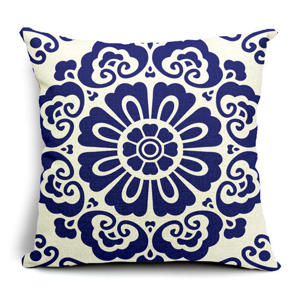 Blue and White Porcelain Pillowcase - Elegant Pillow Case Design