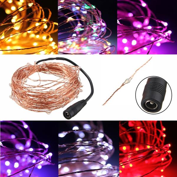 10M 100 LED Warm White String Fairy Lights, DC12V Waterproof Copper Wire for Christmas