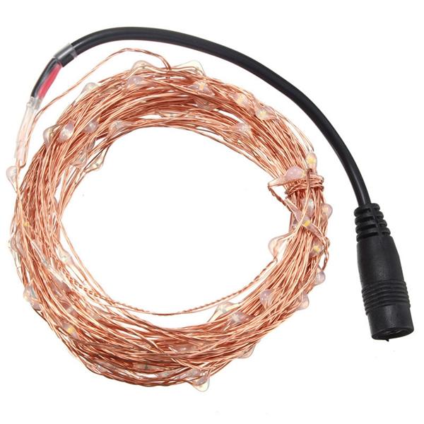 10M 100 LED Warm White String Fairy Lights, DC12V Waterproof Copper Wire for Christmas