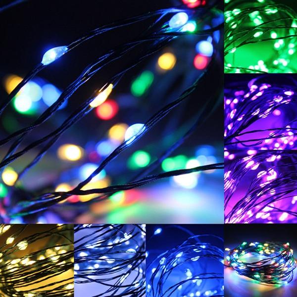 10m 100 LED String Fairy Lights with US Power Adapter, 12V DC for Xmas Decor, 33Ft