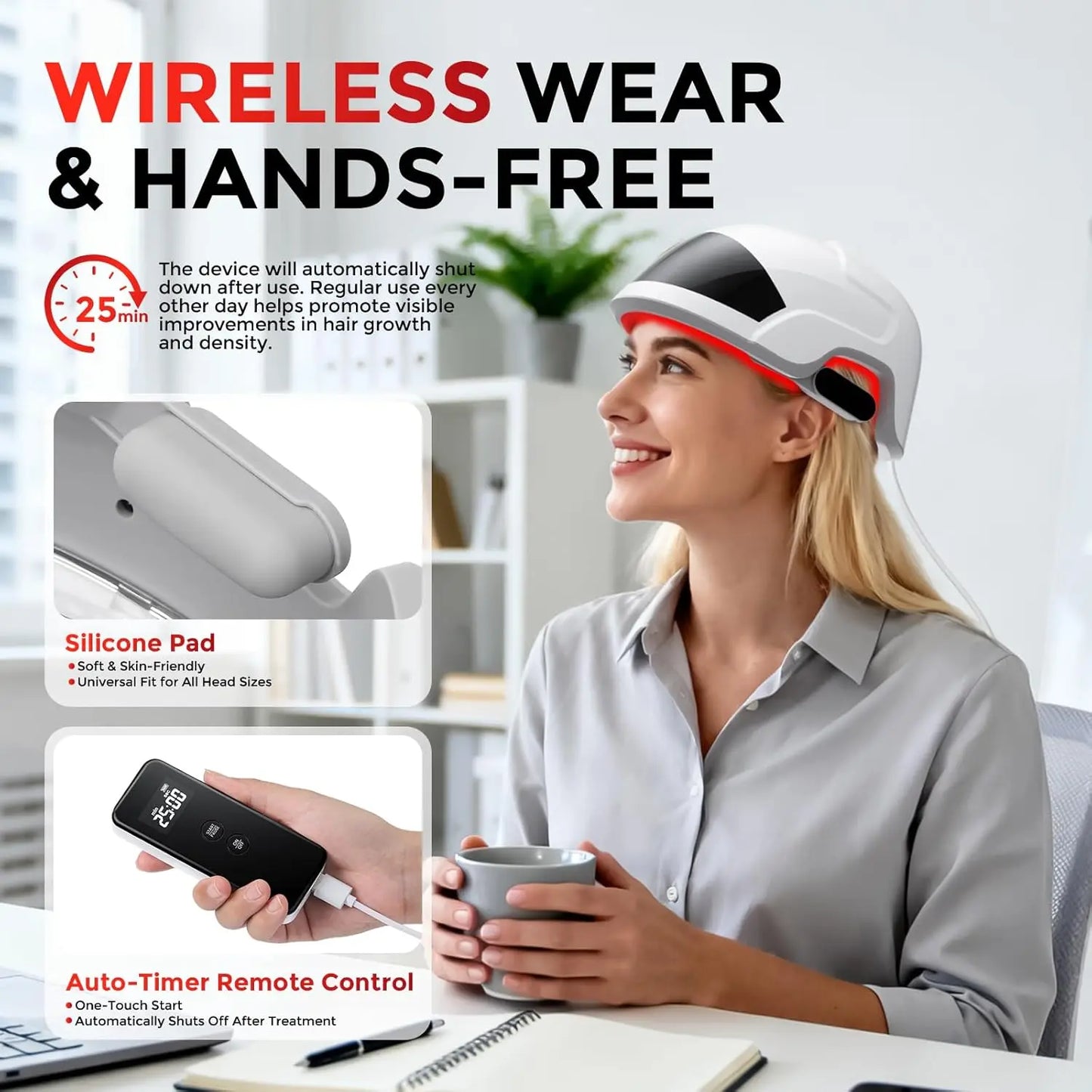 Hybrid Laser & LED Hair Wellness Cap | Professional 58-Light Scalp Recovery System | 28 Laser Diodes & 30 High-Intensity LEDs
