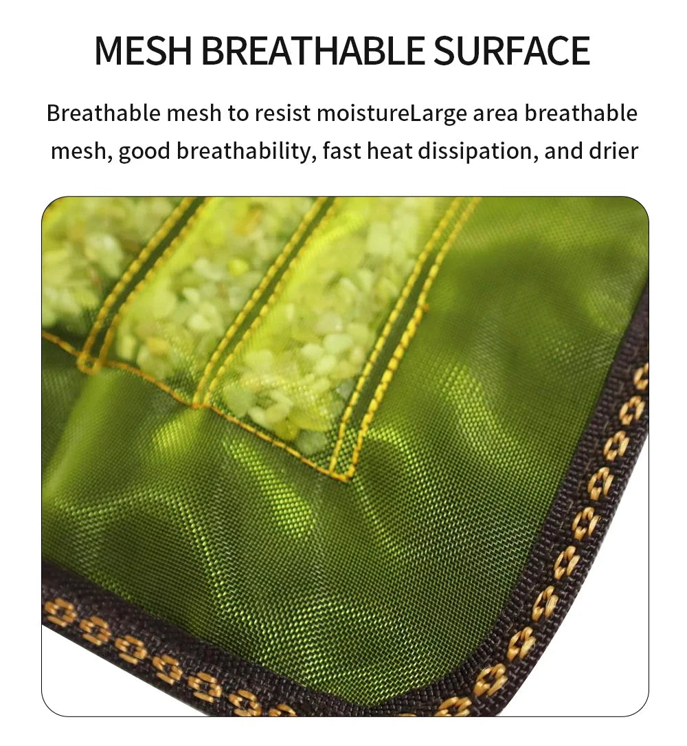 Natural Jade Cooling Seat Cushion 43x43cm | Office Chair & Car Seat Pad | Zero-Electricity Summer Cool Mat | Stone Needle Mineral Therapy