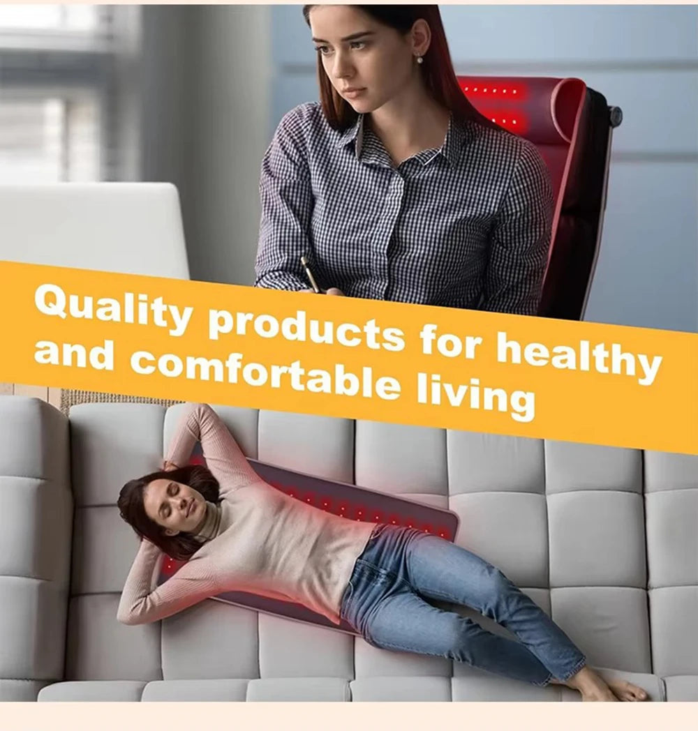 Infrared Light LED Healthcare Belt | 3D Neck Support & Red Light Heating Massage Pad for Full Body Relief