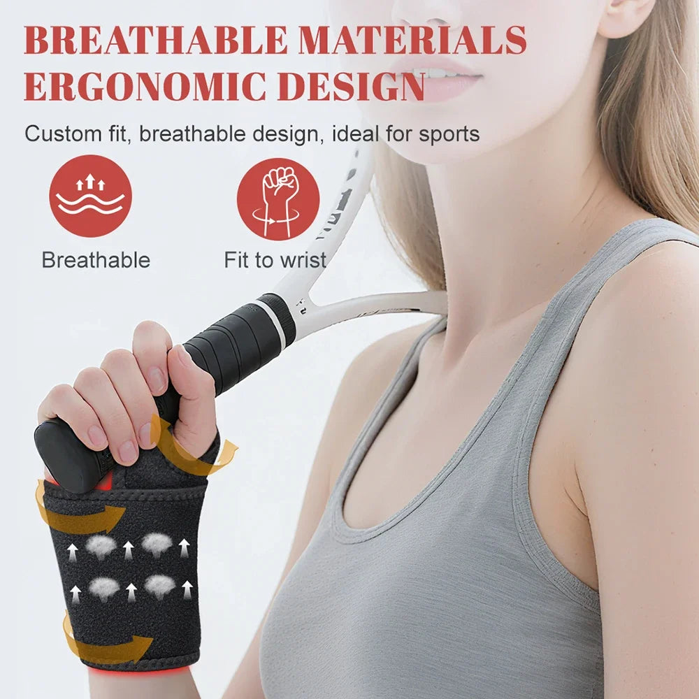 Wireless Red Light Therapy Wrist Strap, 660nm 850nm Infrared Wrap for Pain Relief, Tenosynovitis & Ankle Care (48 LEDs)