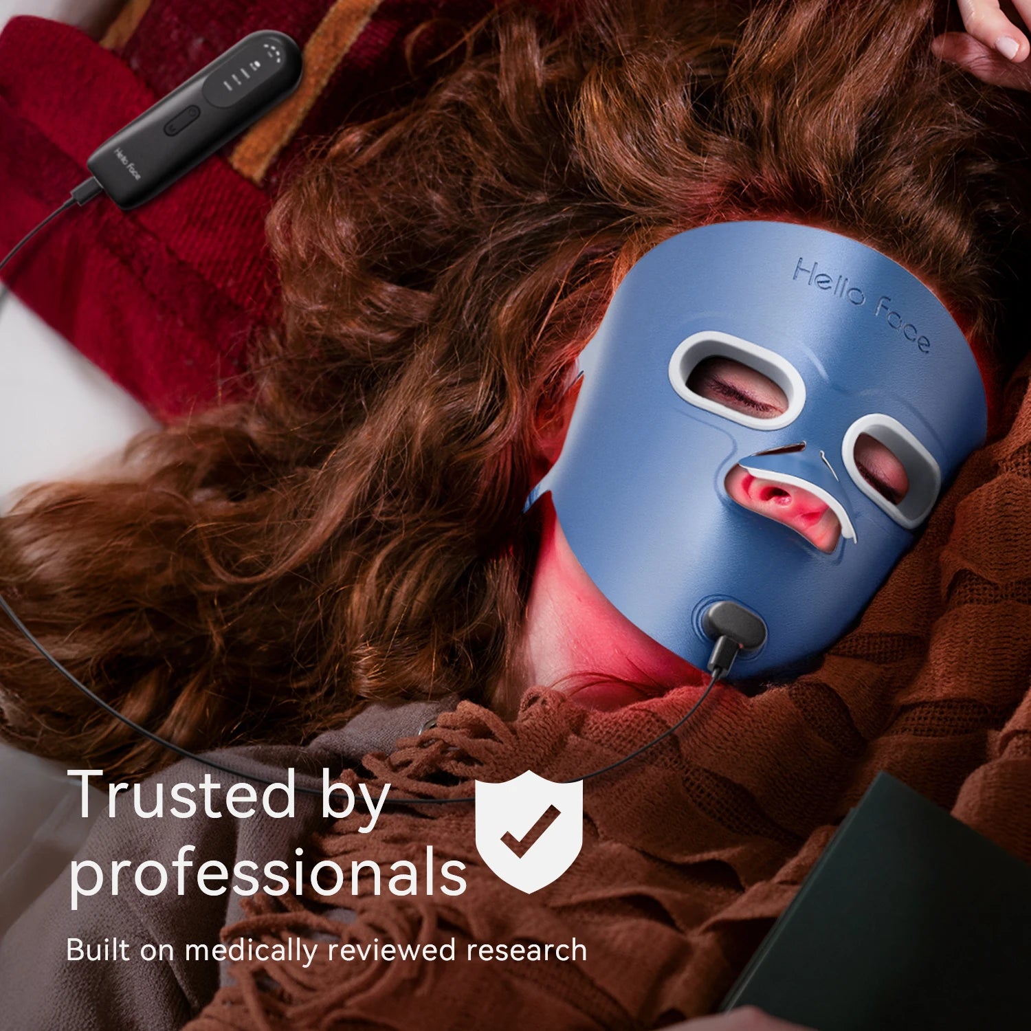 Wireless Red Light Therapy Mask - 850nm Near-Infrared & 4-Color LED Face Mask - 3000mAh Rechargeable 3D Beauty Device