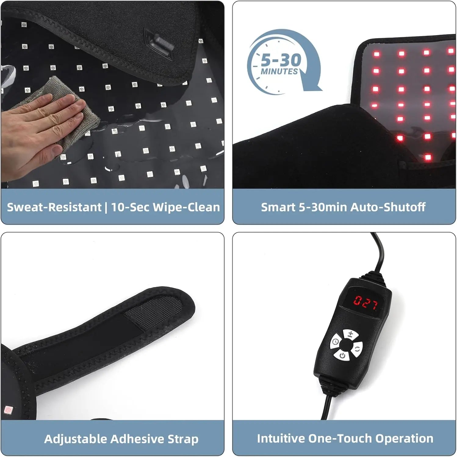 288 LEDs Red Light Therapy Shoulder Neck Wrap, 660nm 850nm Infrared Wearable Pad for Muscle Pain Relief & Relaxation