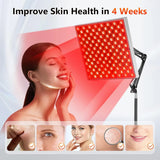 Upgraded 225 LEDs Red Light Therapy Panel, 660nm 850nm Infrared Lamp with Stand for Face & Body Pain Relief