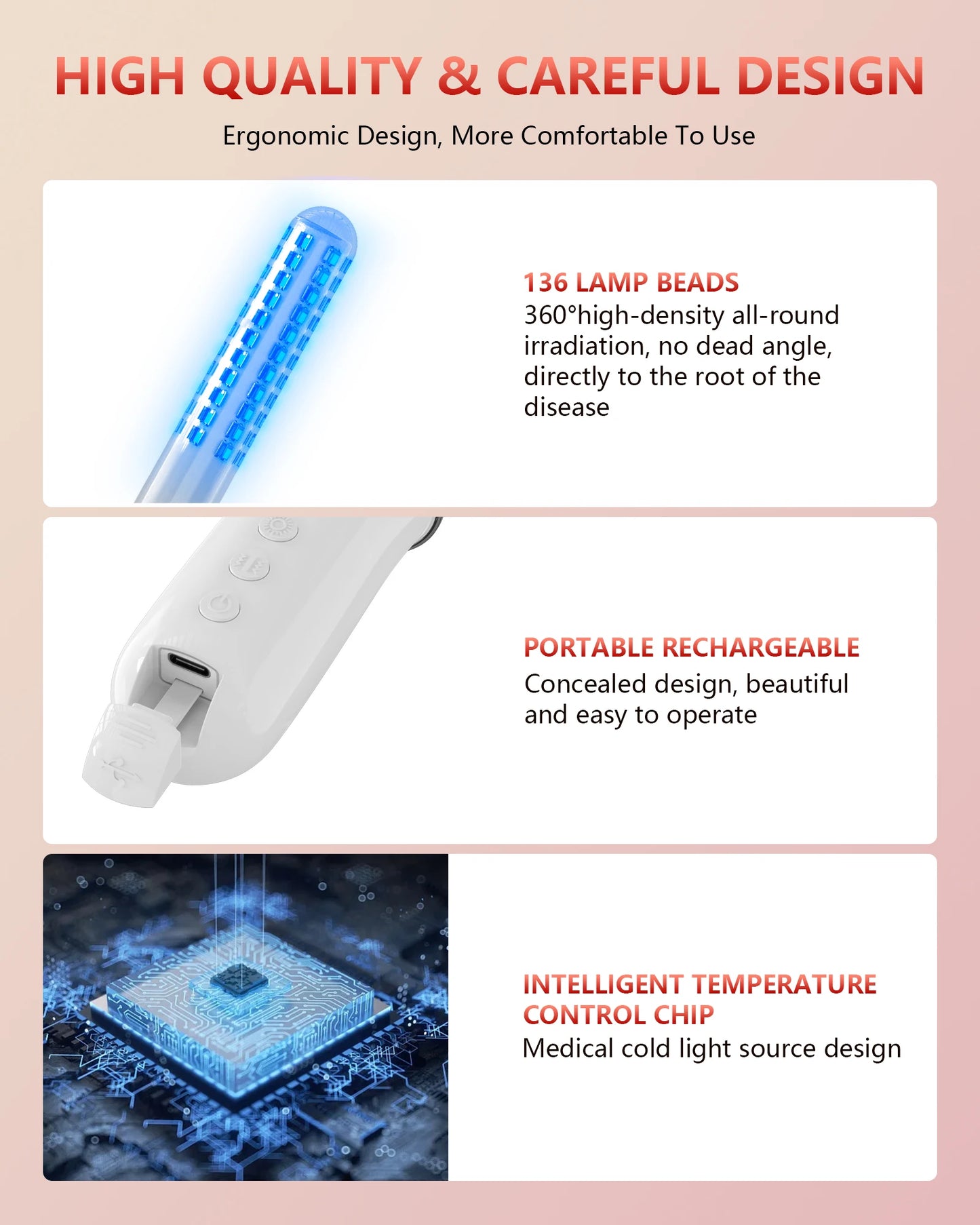 Wireless Vaginal Red Light Therapy Device, Blue Light Massager for Vaginal Tightening, Vaginitis Relief & Pelvic Care