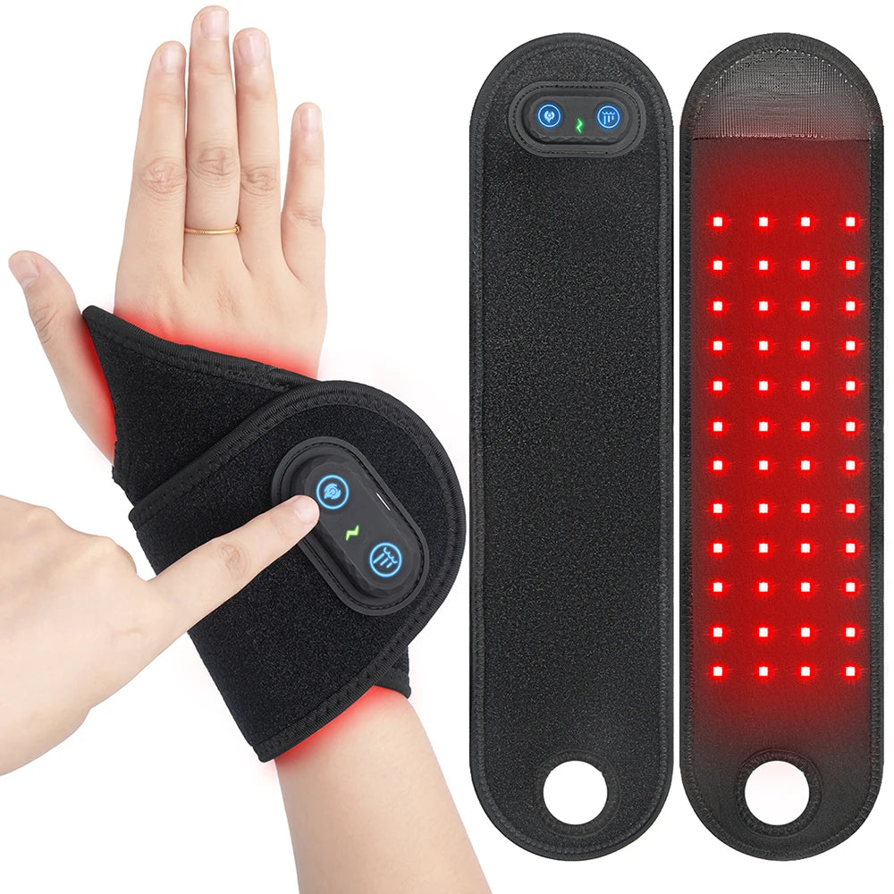 Wireless Red Light Therapy Wrist Strap, 660nm 850nm Infrared Wrap for Pain Relief, Tenosynovitis & Ankle Care (48 LEDs)