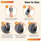 Cordless Red Light Therapy Ankle Massager, 40 Triple-Core 660nm LED Heat Wrap with Vibration for Ankle Pain Relief