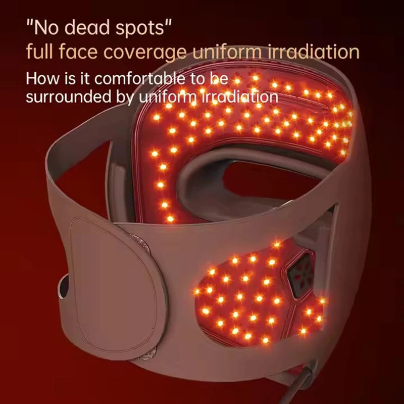 320 LED Red Light Therapy Mask - 3D Silicone Face & Neck Device for Anti-Aging & Acne Care