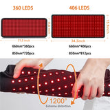 406 LEDs Red Light Therapy Mat, 34.3"x15.9" Large Infrared Pad with 60W Power & 180mw/cm² for Back Waist Pain Relief