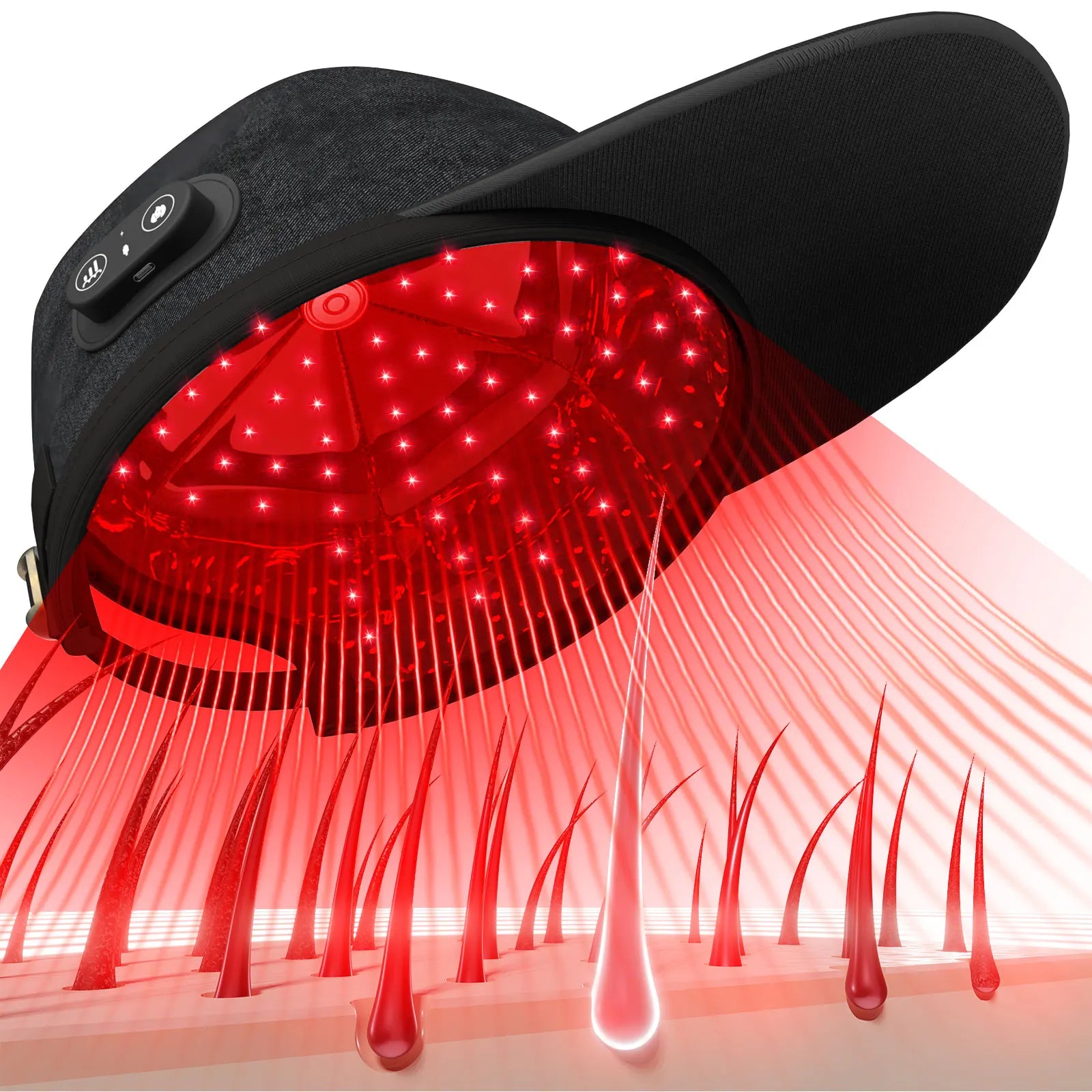 Wireless LLLT Laser Hair Growth Cap, Class II 660nm 850nm Low Level Laser Therapy Hat for Hair Regrowth & Anti Hair Loss