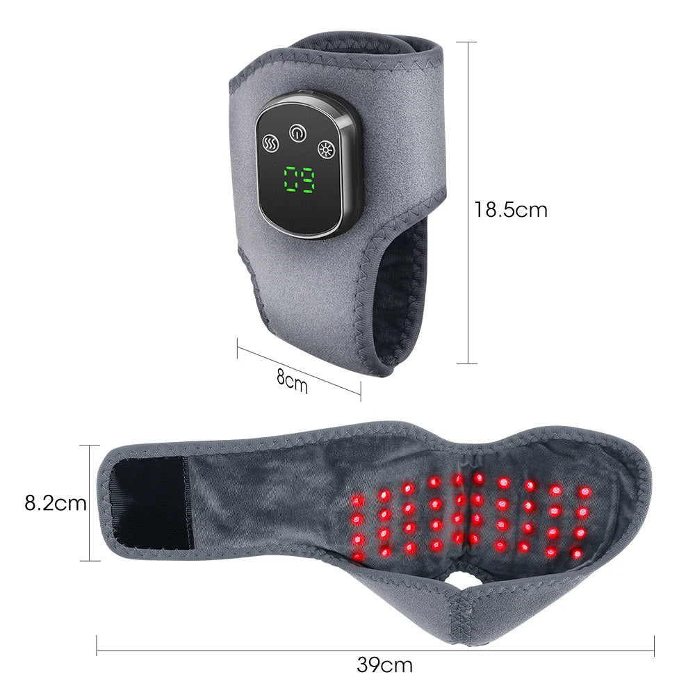 Cordless Red Light Therapy Ankle Massager, 40 Triple-Core 660nm LED Heat Wrap with Vibration for Ankle Pain Relief
