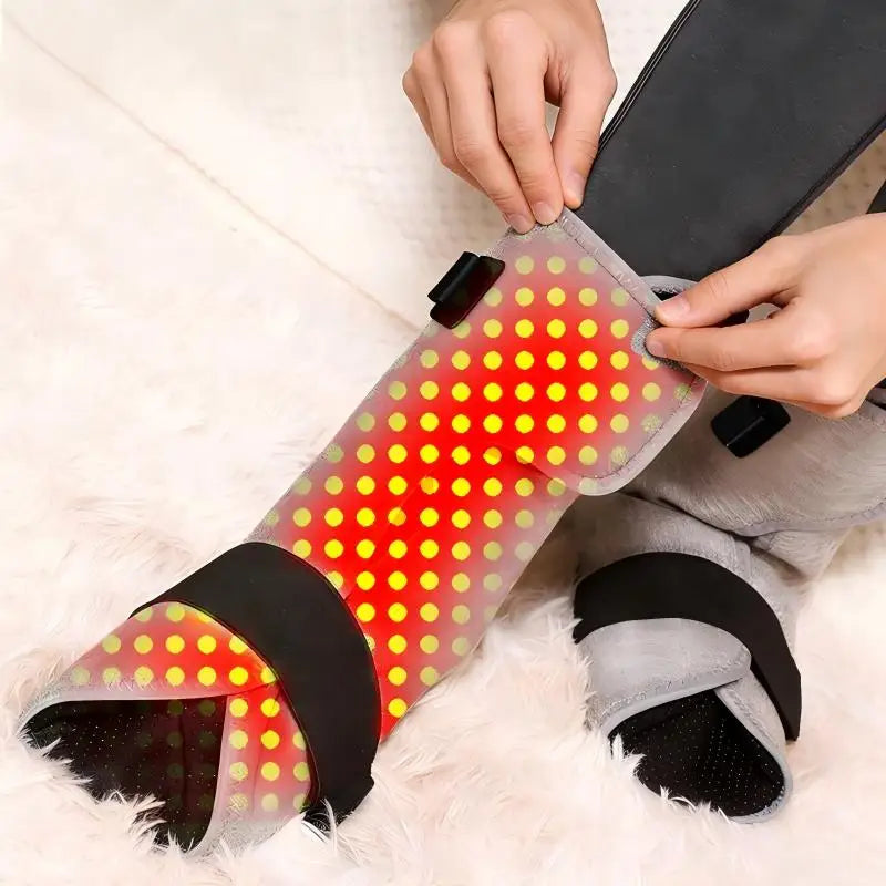 Red Light Therapy Heated Foot Guard with Vibration Massage, 3-Level Heat Wrap for Foot Numbness, Stiffness & Pain Relief