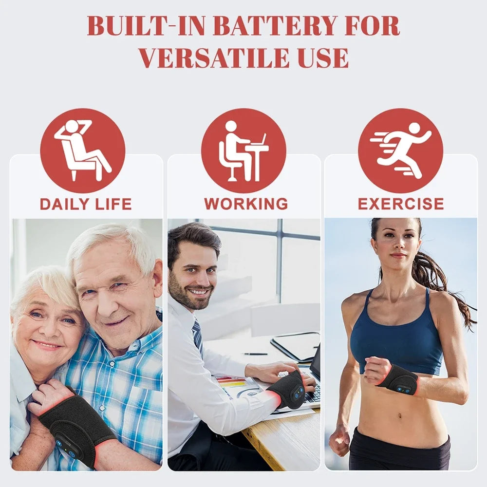 Wireless Red Light Therapy Wrist Strap, 660nm 850nm Infrared Wrap for Pain Relief, Tenosynovitis & Ankle Care (48 LEDs)