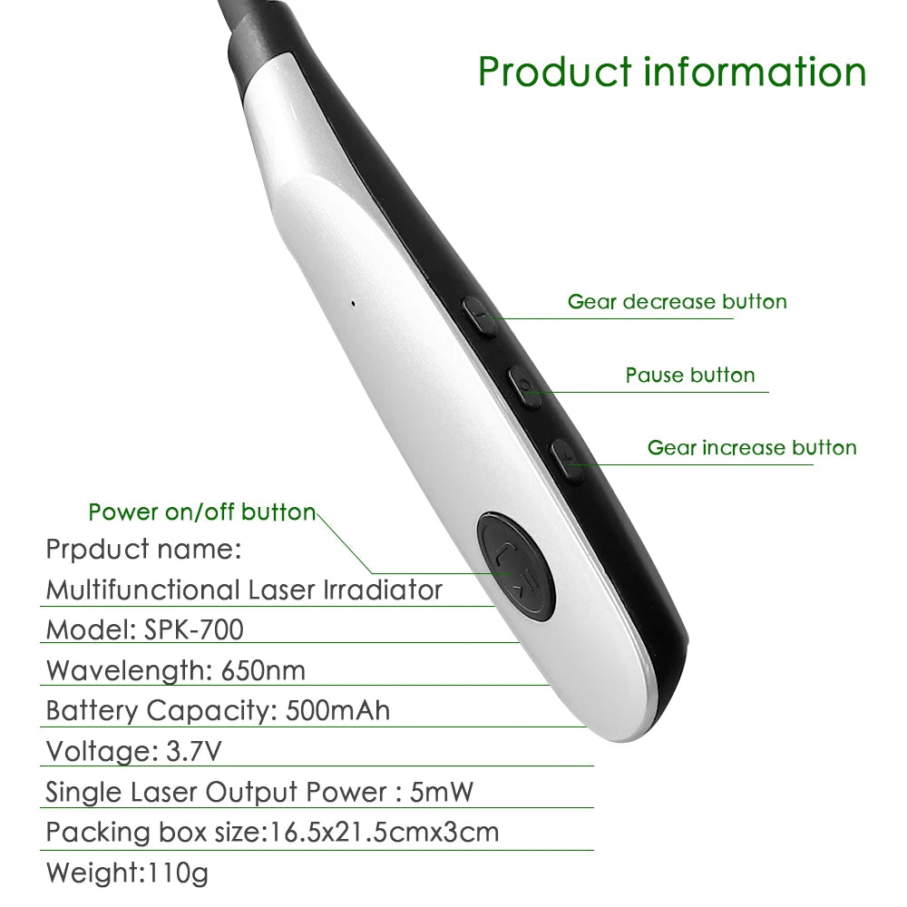 Portable 650nm Laser Ear & Nasal Irradiator, Neck-Hanging Rechargeable Therapy Device for Tinnitus & Ear Care Relief