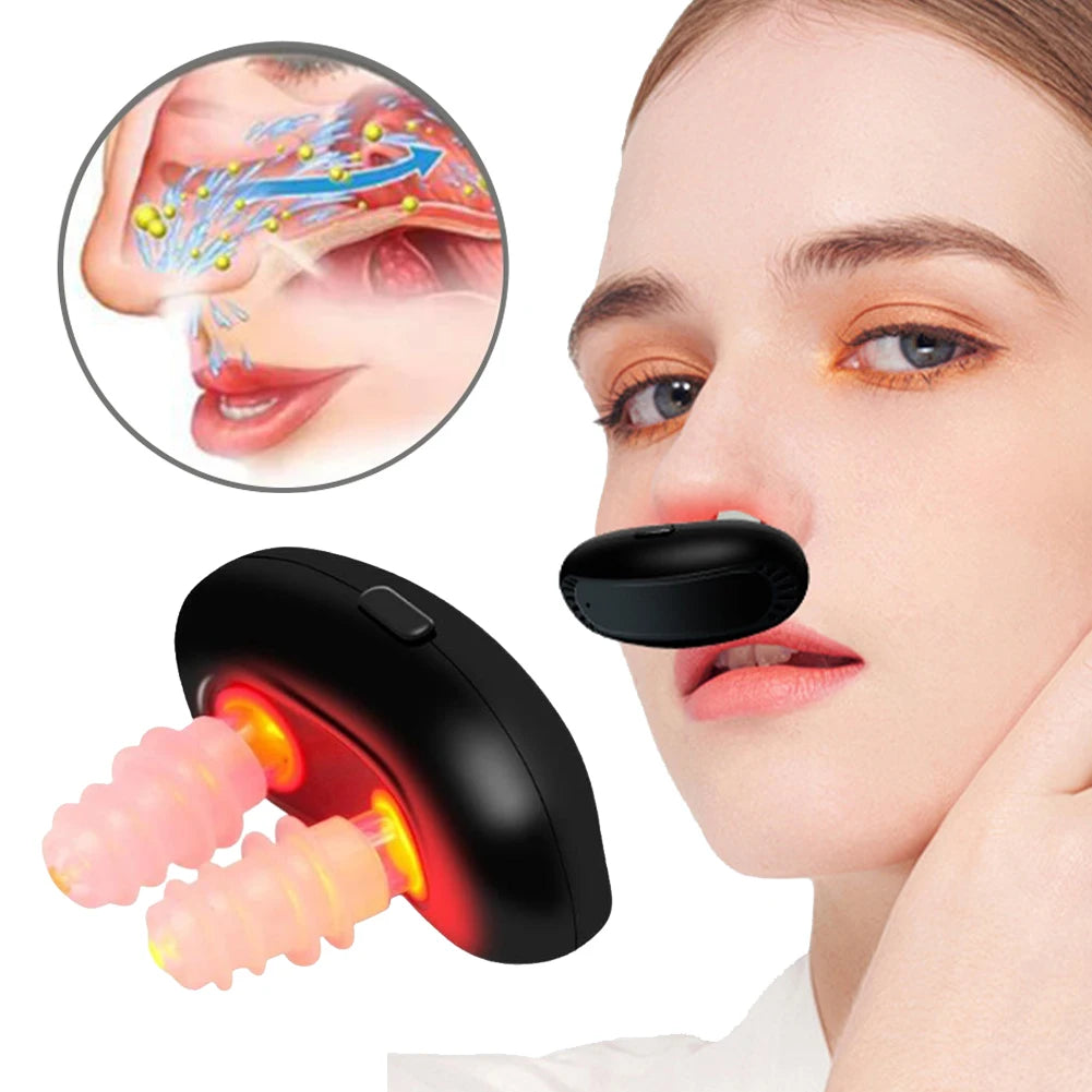 Cordless Red Light Nasal Therapy Device, Low Frequency Pulse Nose Massage for Rhinitis Relief, Sinusitis & Congestion