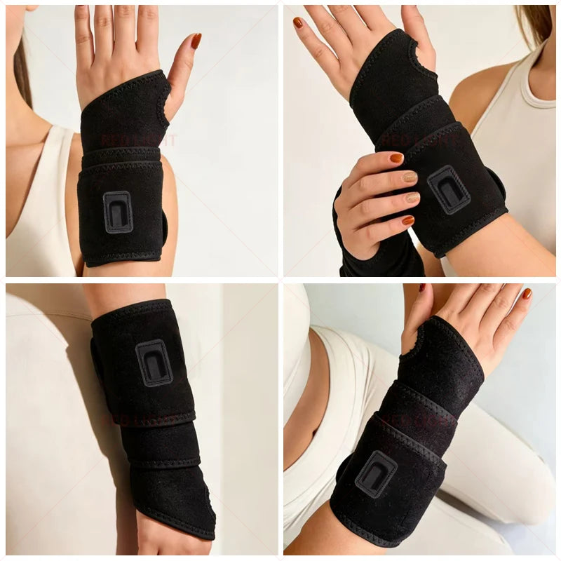 Red Light Therapy Wrist Strap, Heated Vibration Massage Wrap for Tenosynovitis Relief, 625nm Office Wrist & Ankle Care