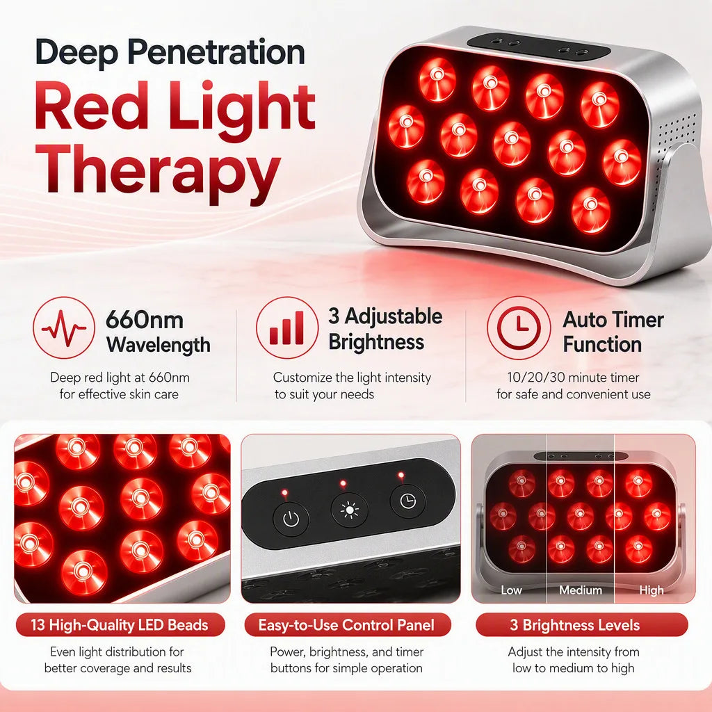 7HW EmberGo Cordless Red Light Panel for Sore Muscles & Skin