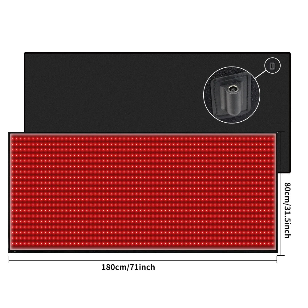 71"x31" Full Body Red Light Therapy Mat, 1280 LEDs 660nm 850nm Infrared Blanket for Pain Relief, Recovery & Wellness
