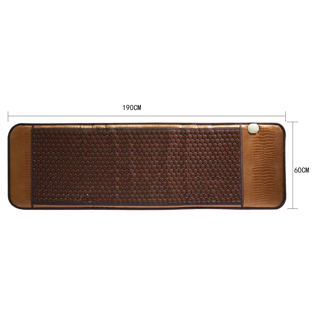 Natural Tourmaline Jade Germanium Stone Far Infrared Heating Massage Cushion for Back Pain Relief (60x190cm)