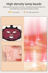 LED Cat-Ear Red Light Therapy Face Mask - Anti-Aging & Acne Treatment - Portable Photon Facial Skin Rejuvenation Tool