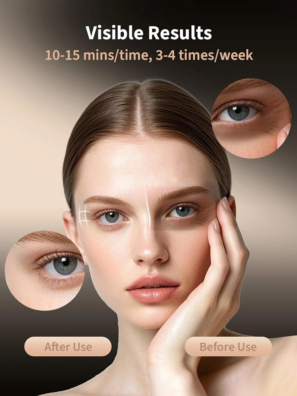 Red Light Therapy Eye Mask (630NM 850NM LED) - 5 Modes Massager for Eye Bags, Dark Circles, Puffiness & Fine Lines