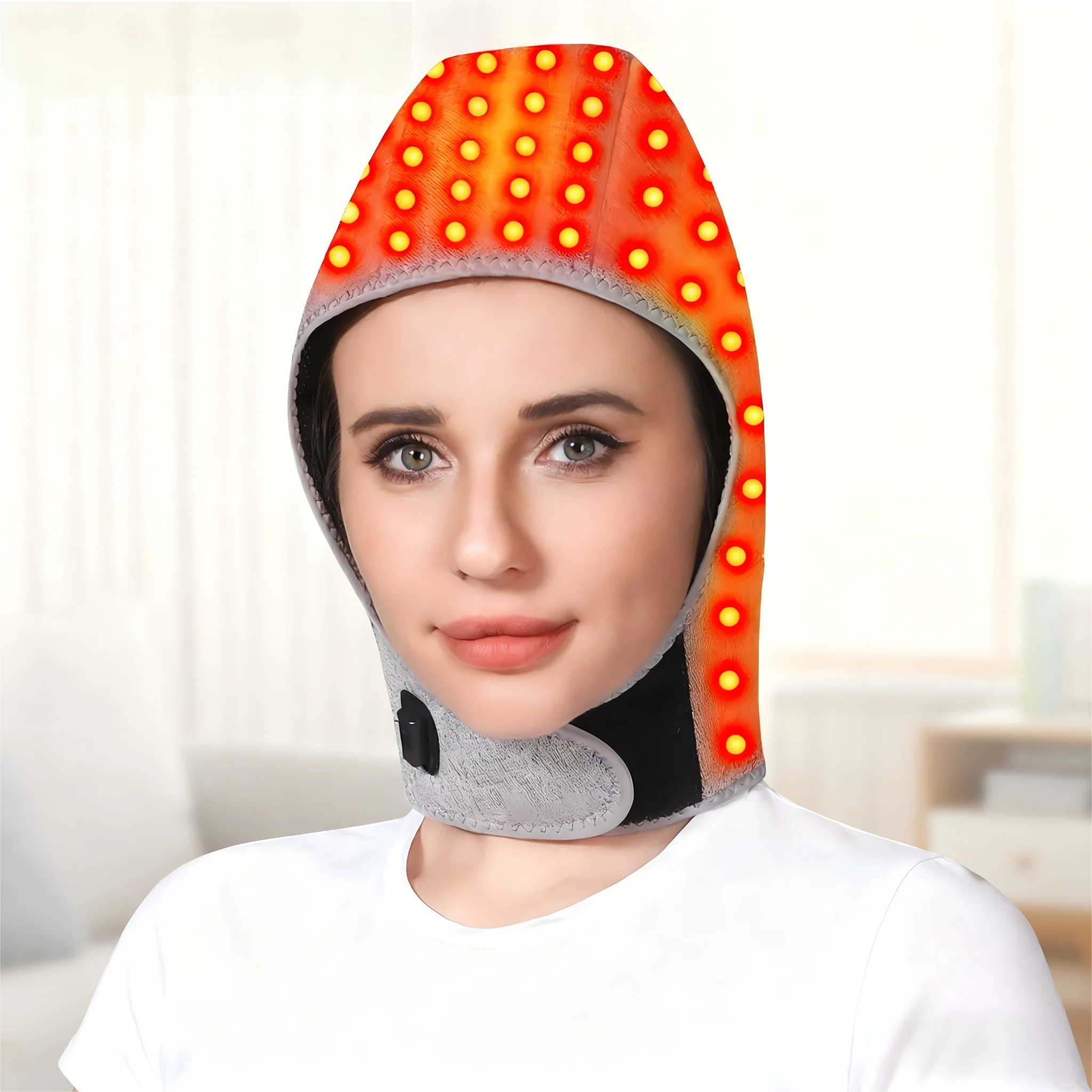 Red Light Therapy Heating Hat for Head & Neck, 65°C Infrared Heated Wrap for Migraine, Stress & Cervical Pain Relief