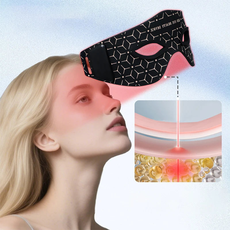 850nm Near-Infrared Red Light Therapy Eye Mask - Treatment for Dark Circles, Puffiness & Wrinkles