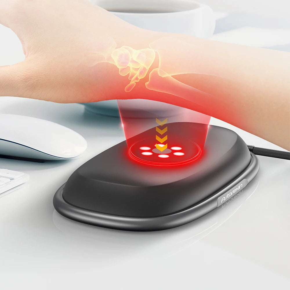 Red Light Therapy Wrist Rest for Mouse & Keyboard, 660nm 850nm Infrared Ergonomic Silicone Pad for Tenosynovitis Relief