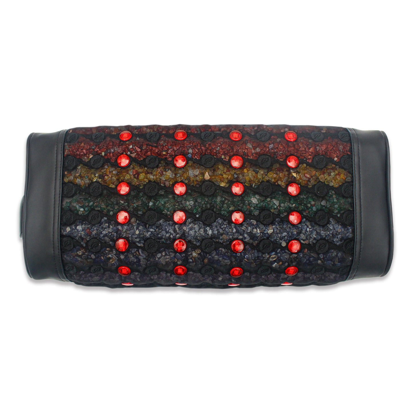 PEMF Infrared Therapy Pillow 50x20x10cm | Amethyst 7-Crystal Gemstones | 28-LED Red Light | 1 PEMF Coil | Neck & Head Massage Pillow