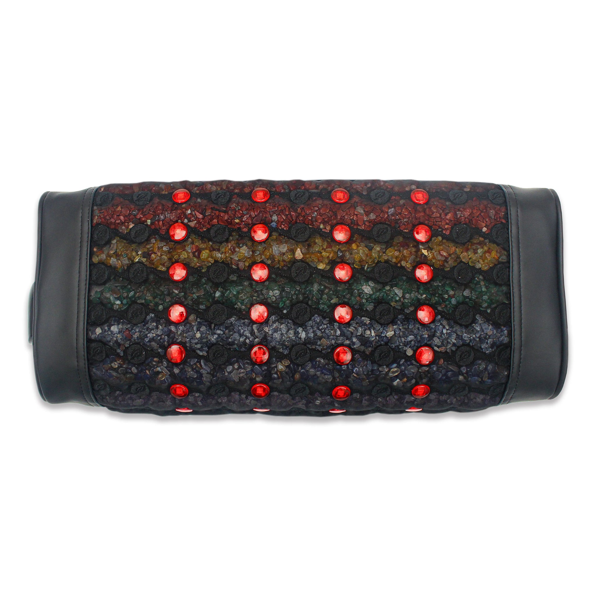 PEMF Infrared Therapy Pillow 50x20x10cm | Amethyst 7-Crystal Gemstones | 28-LED Red Light | 1 PEMF Coil | Neck & Head Massage Pillow