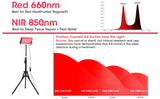 96 LEDs Red Light Therapy Lamp with Adjustable Tripod Stand, 660nm 850nm Infrared Floor Lamp for Body Pain & Skin Care