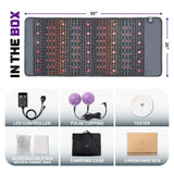 PEMF Infrared Therapy Mat 66x148cm | 8 Crystal Gemstones | 114-LED Red & NIR Light | 6 PEMF Coils | Large Body Massage Mattress