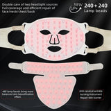 4-Color LED & Near Infrared Silicone Face & Neck Mask - Anti-Aging, Rejuvenation & Skin Repair for Home SPA