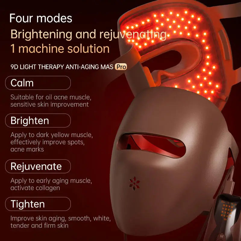 320 LED 4-Color Red Light Therapy Mask - 3D Silicone Face & Neck Skin Rejuvenation Set