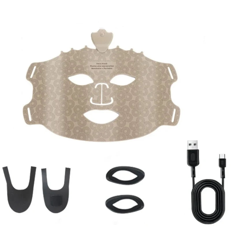 7-Color Silicone LED Face Mask - Wireless Red Light Therapy for Anti-Aging & Radiant Skin Glow