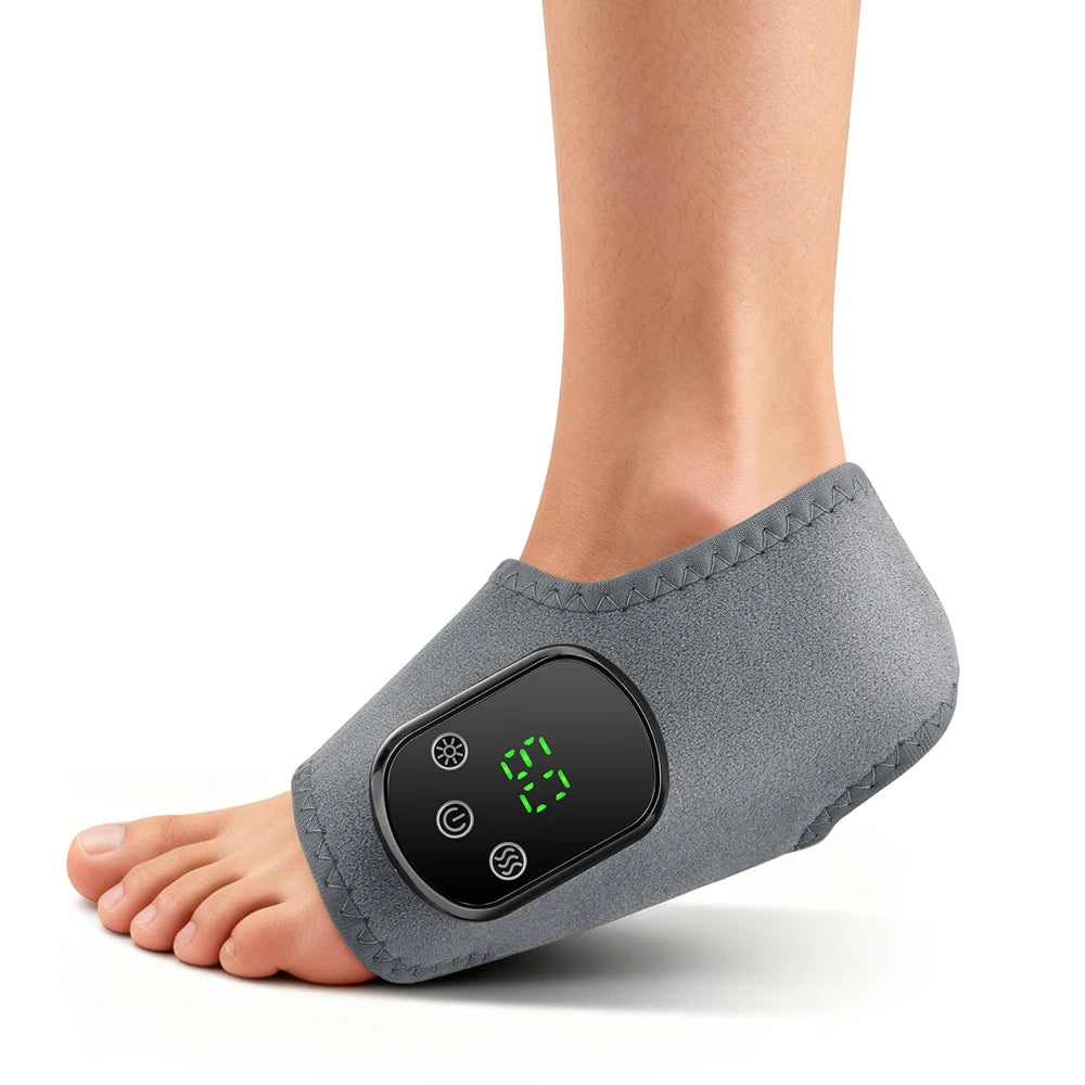 Cordless Red Light Therapy Ankle Massager, 40 Triple-Core 660nm LED Heat Wrap with Vibration for Ankle Pain Relief