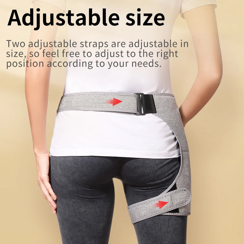 Red Light Therapy Heating Hip Pad, Vibration Massage Wrap for Sciatica Relief, Groin & Thigh Pain Recovery (45-65°C)