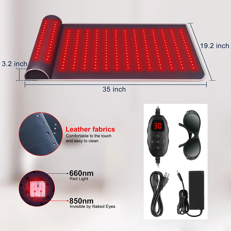 Infrared Light LED Healthcare Belt | 3D Neck Support & Red Light Heating Massage Pad for Full Body Relief